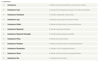 Drupal Commerce Module list