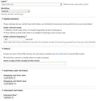 Drupal Commerce Order Type Form